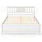 Wooden Platform Bed with Headboard and Wood Slat Support White
